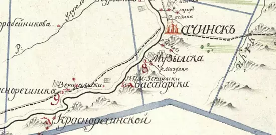 Карта Ачинского уезда Тобольской губернии 1784 года - screenshot_3411.webp
