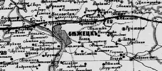 Карта Бежецкого уезда Тверской губернии 1892 -  уезд (2) (Копировать).webp