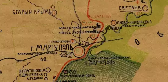 Карта Мариупольского уезда Екатеринославской губернии 1916 года -  Мариупольского уезда 1916 года (1).webp