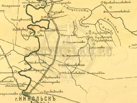 Карта Никольского уезда Вологодской губернии 1910 года - volog-nikol-obr.webp
