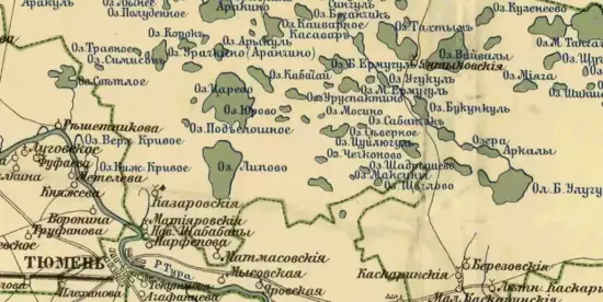Карта Тюменского уезда Тобольской губернии 1907 года -  Тюменского уезда Тобольской губернии 1907 года (1).webp