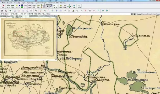 Карта Тюменского уезда Тобольской губернии 1907 года -  Тюменского уезда Тобольской губернии 1907 года с привязкой к Ozi Explorer.webp
