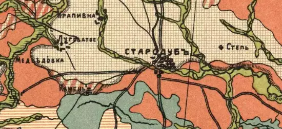 Схематическая почвенная карта 8 северо-восточных уездов Черниговской губернии 1914 года - screenshot_4782.webp