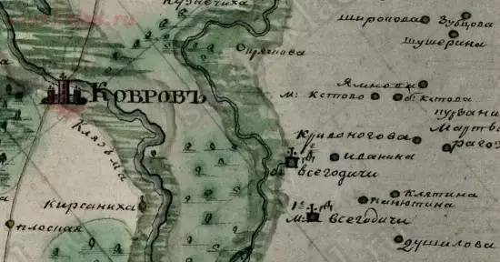 Статистическая карта Владимирской губернии Ковровской округи 1815 года - screenshot_5047.webp