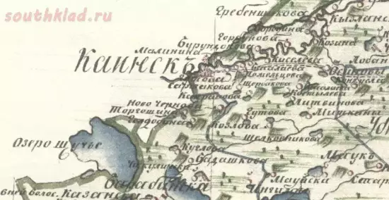 Карта Каинского уезда Убинское комиссарство 1821 года -  Каинского уезда Убинское комиссарство 25 верст (1).webp