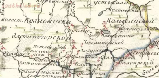 Карта Бийского уезда Колывановское управительство 1821 года - screenshot_5644.webp