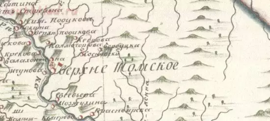 Карта Кузнецкого уезда Касминского управительства 1821 года -  уезда Касминского управительства 15 верст (2).webp