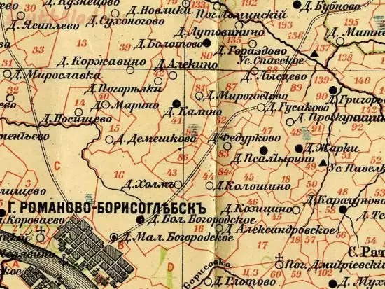 Карта Романово-Борисоглебского уезда Ярославской губернии 1918 года - rom-obr.webp