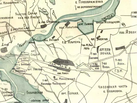 Карта Кинельского района Самарского округа Средне-Волжского края 1930 года - samar-kinel-obr.webp