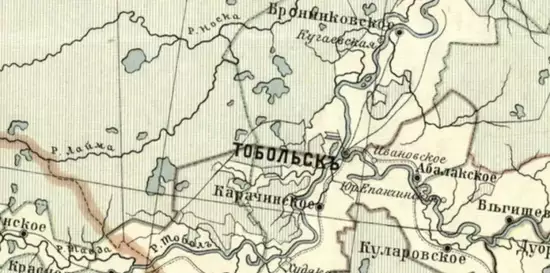 Карта заселяемой части Сибири. Тобольская губерния 1905 год - screenshot_520.webp