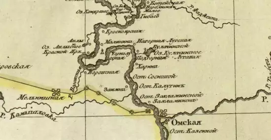Карта течении реки Иртыша от Омской крепости до Тобольска 1780 года - screenshot_538.webp