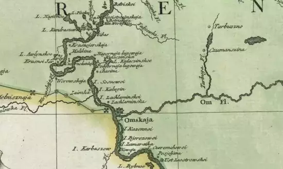 Карта течении реки Иртыша от Омской крепости до Тобольска 1780 года - screenshot_540.webp