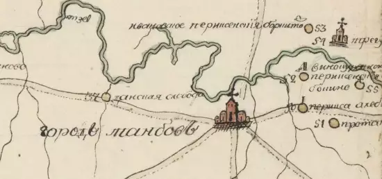 Топографическая карта Тамбовского наместничества Тамбовского уезда 1787 года - screenshot_669.webp