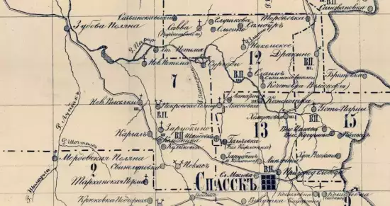 Карта Спасского уезда Тамбовской губернии 1883 года -  Спасского уезда Тамбовской губернии 1883 года (1).webp