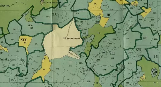 Карта Киргизского землепользования и пастбищных районов Каркаралинского уезда Семипалатинской области 1905 года - screenshot_3068.webp
