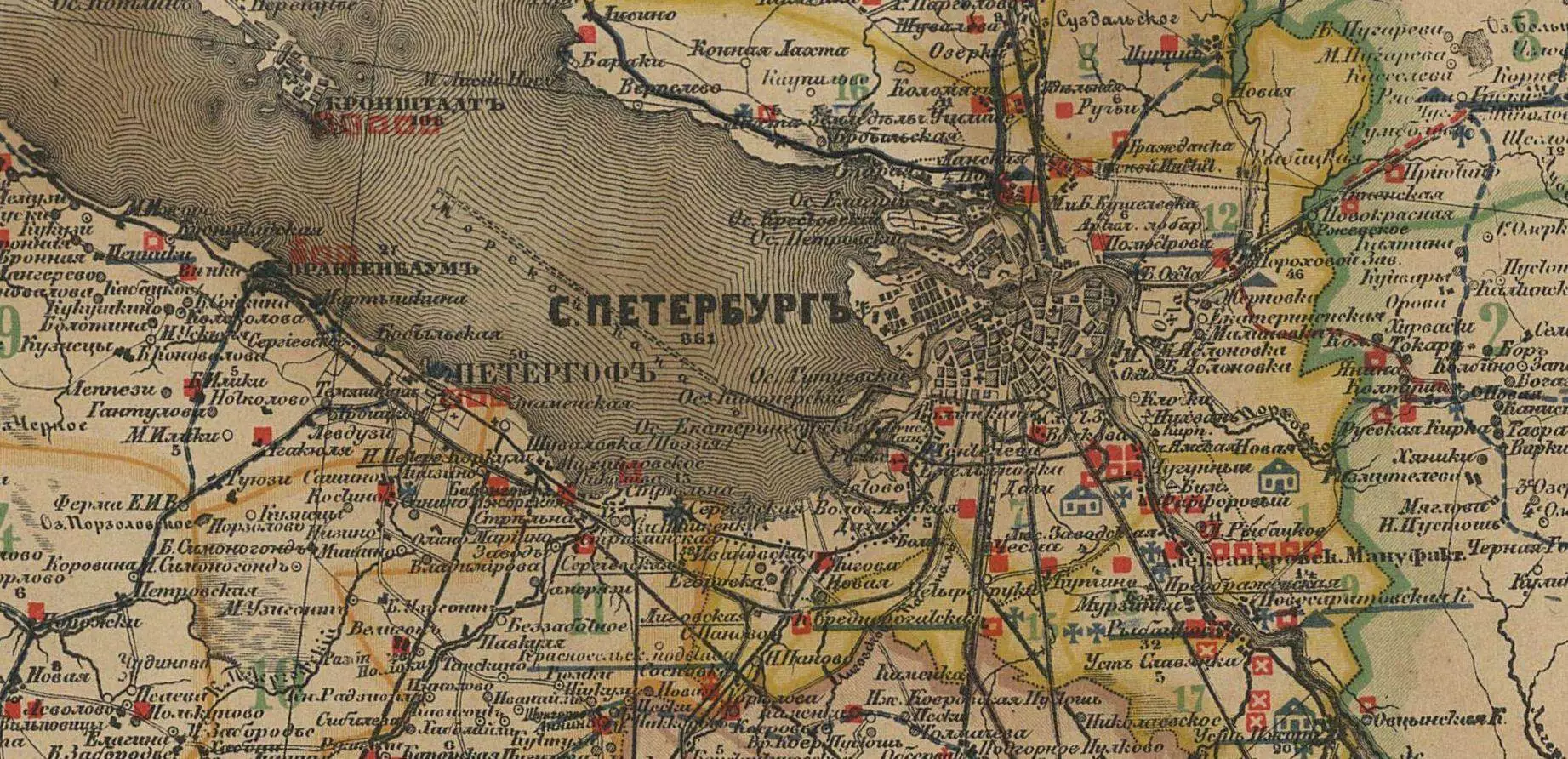 Карта петербургской губернии до 1917