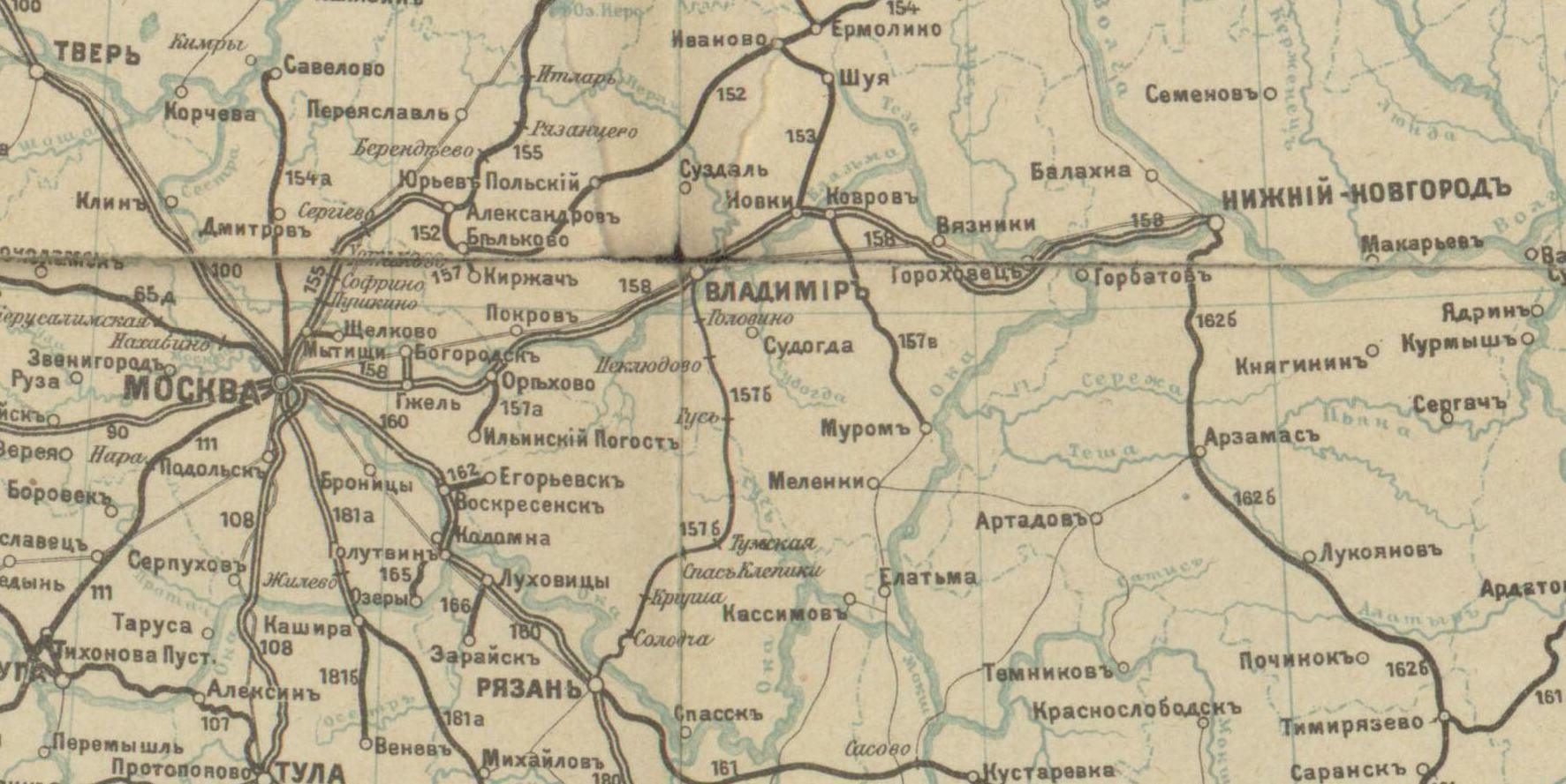 Карта россии 1910