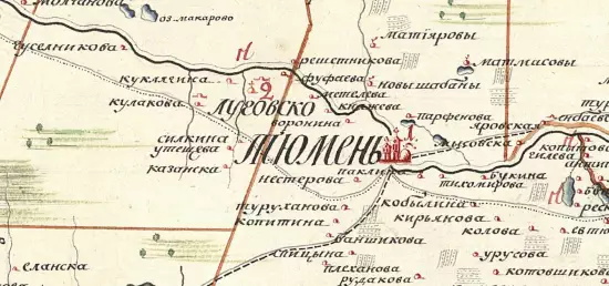 Карта Тюменского уезд Тобольской губернии 1784 года - screenshot_3399.webp