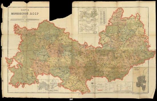 Карта Мордовской АССР 1939 года -  Мордовской АССР 1939 года.jpg