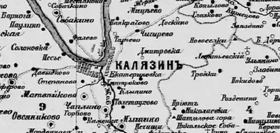 Карта Калязинского уезда Тверской губернии 1892 -  уезд (2) (Копировать).webp