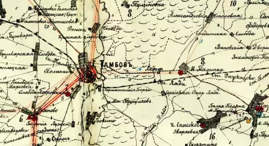 Карта Тамбовского уезда Тамбовской губернии 1899 год -  губерня 1899 г (2) (Копировать).webp