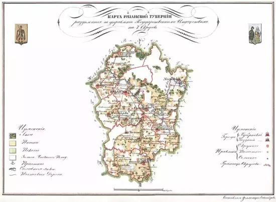 Карта Рязанской губернии 1843 -  Рязанской губернии (Копировать).webp
