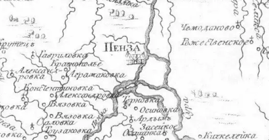 Карта Пензенского наместничества 1792 -  Пензенскаго наместничества 1792 (Копировать).webp