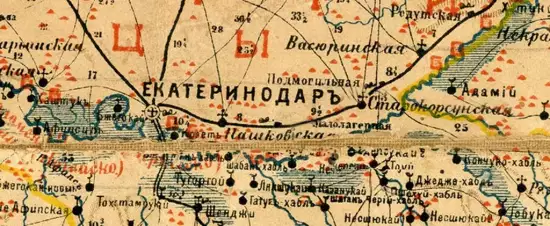 Археологическая карта Кубанской области 1882 год -  карта Кубанской области (Копировать) (2).webp