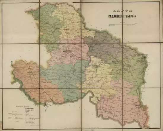 Карта Седлецкой губернии 1887 год -  Седлецкой губернии 1887 год (2).webp