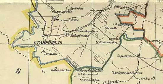 Карта Ставропольской губернии 1909 года -  Ставропольской губернии 1909 года (1).webp
