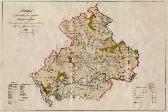 Карта Лаишевского уезда Казанской губернии