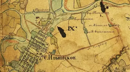 Карта Ильинское ведомство и часть Богородского 1851 год -  Ильинское ведомство и часть Богородского (1).webp