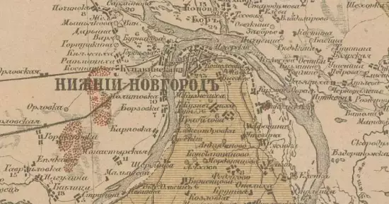 Геологическая карта Нижегородской губернии 1886 года -  карта Нижегородской губернии 1886 года (2).webp