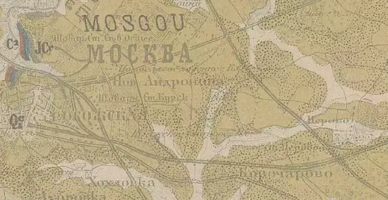 Геологическая карта Москвы и окрестностей 1897 года -  карта Москвы и окрестностей 1897 года (1).webp