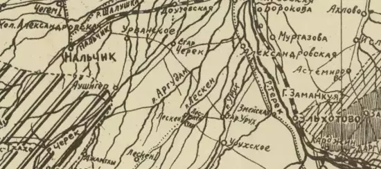 Карта бассейна реки Терека 1928 года -  бассейна реки Терека 1928 года (2).webp
