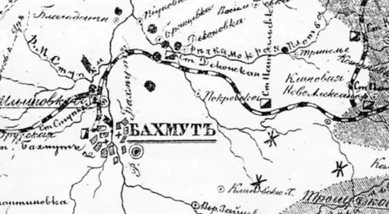 Карта Бахмутского уезда Екатеринославской губернии 1902 года - screenshot_3764.webp