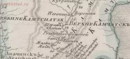 Генеральная карта Камчатского округа с Курильскими островами 1829 года - screenshot_5370.webp