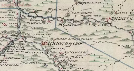 Карта Красноярского уезда Минусинского комиссарства 1821 года - screenshot_5791.webp