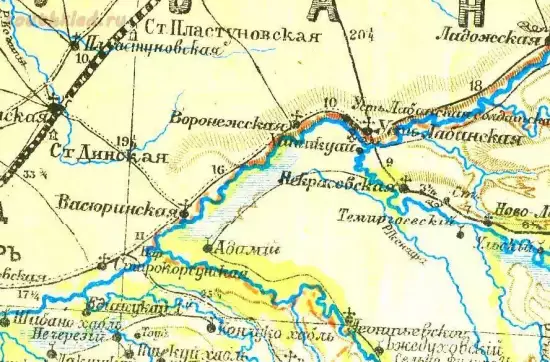 Карта Кубанской области - 1897.webp