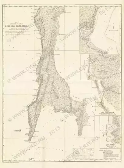 Карта Южной части острова Сахалин 1866 год - 1866-sahal2.webp