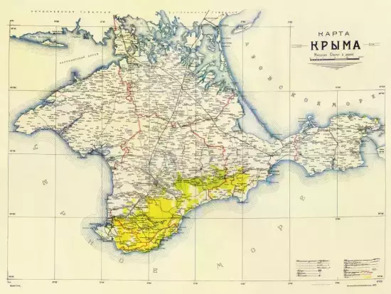 Карта Крыма 10 верст 1922 года -  Крыма 10 верст 1922 года (2).webp