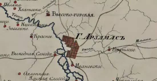 Карта Арзамасского уезда Нижегородской губернии 1800 года - screenshot_1422.webp