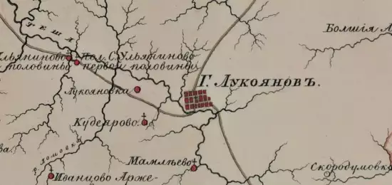 Карта Лукояновского уезда Нижегородской губернии 1800 года - screenshot_1425.webp