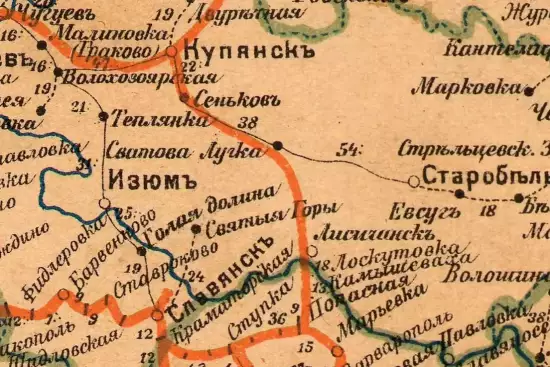 Карта пароходных сообщении железных и почтовых дорог Российской Империи 1907 год - screenshot_303.webp