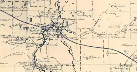 Карта Моршанского уезда Тамбовской губернии 1882 года -  Моршанского уезда Тамбовской губернии 1882 года (1).webp