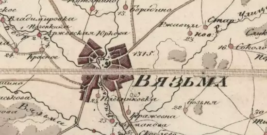 Карта окрестностей города Вязьмы 1830 год - screenshot_741.webp