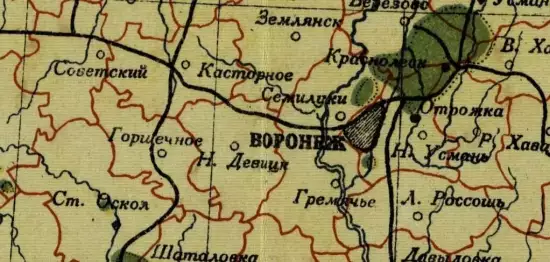 Карта Центрально-Черноземной области с центром в Воронеже 1933 года - screenshot_800.webp