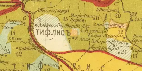 Карта Тифлисской губернии и Закатальского округа с показанием границ уездов, полицейских участков и сельских общин 1895 - screenshot_990.webp