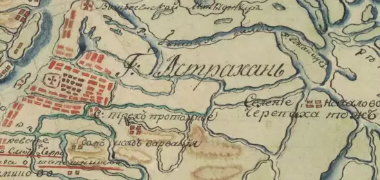 План Реки Волги от города Астрахани с истекающими из оной протоками впадающими в Каспийское море - screenshot_1866.webp