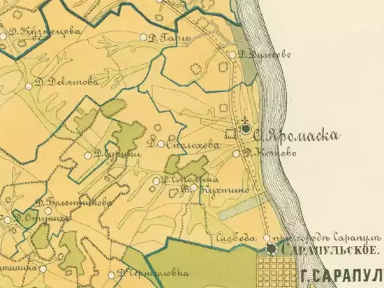 Карта Сарапульского уезда Вятской губернии 1891 год -  Сарапульского уезда Вятской губернии 1891 год (1).webp